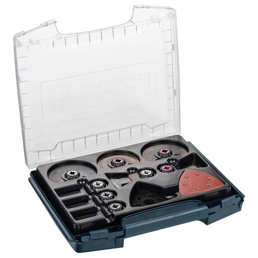 [2608662013] Juego de Hojas para Multicortadora Bosch de 34 Piezas Multimaterial con Maletin L-Boxx