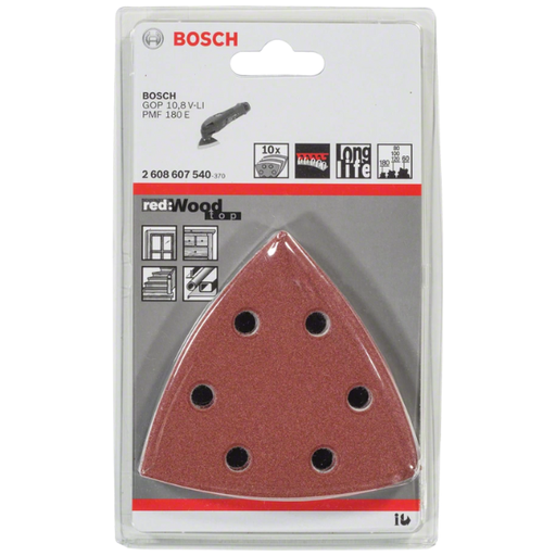 [2608607540] Juego de Lijas para Multicortadora Bosch de 10 Piezas para Madera Granos 60/80/100/120/180