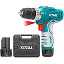 [VOVOTI130] Taladro Atornillador Percutor Total TDLI1232-4 12V 10mm con 2 Baterias y Cargador + Maletin # 