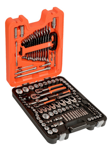 [S 138] Juego de Bocallaves Bahco de 1/4", 3/8" y 1/2", con Llaves Combinadas y Puntas de Destornillador 138 piezas