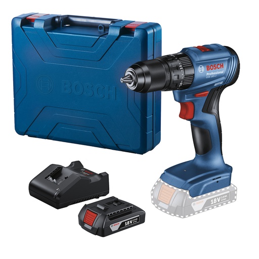 [06019K31H1] Taladro Percutor Atornillador Bosch GSB 185-LI Sin Carbones con 1 Bateria cargador y Maletin