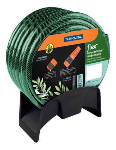 [78502000] Rollo Manguera Riego Tramontina 25 mts con Soporte