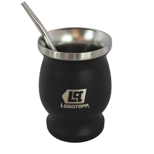 [MATLN-8B] Mate Lusqtoff 300ml Color Negro con Bombilla