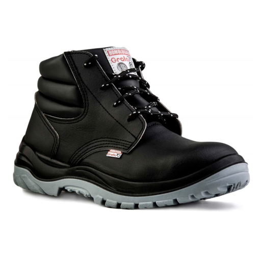 Botin Grafa 70 Modelo 203 Negro Cuero Box Puntera Acero