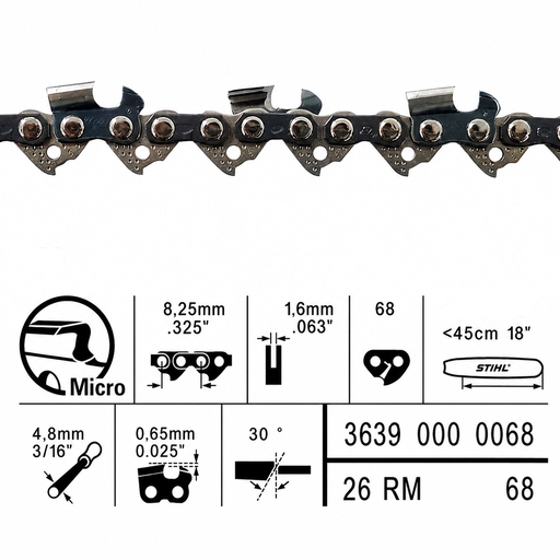 [3639-000-0068] Cadena Stihl 0.325 1.6 Espada 45cm