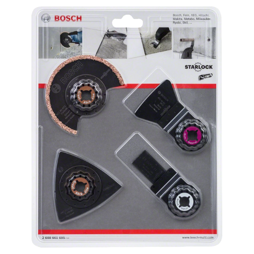 [2608661695] Juego de Hojas para Multicortadora Bosch de 4 Piezas para Azulejos