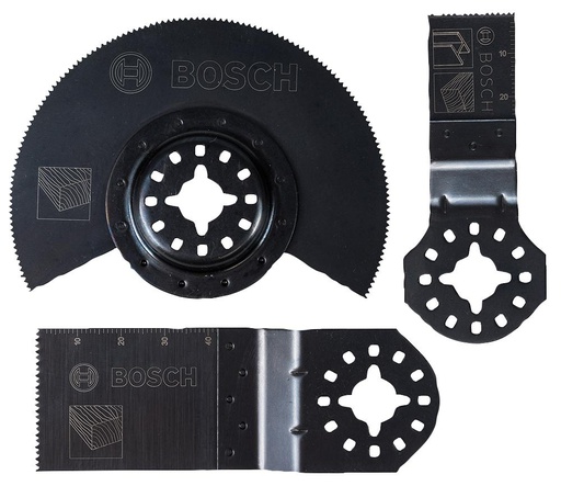 [2608662343] Juego de Hojas para Multicortadora Bosch de 3 Piezas para Madera