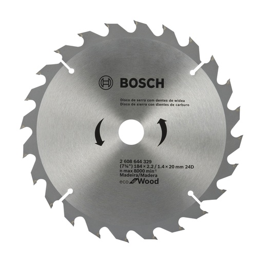 [2608644329] Hoja de Sierra Circular Bosch 7.1/4" x 24 Dientes Madera
