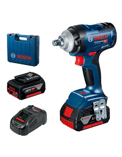 [06019K00H0] Llave de Impacto a Bateria Bosch GDS 18V-400 18V 4.0AH 400NM con 2 Baterias y Cargador 