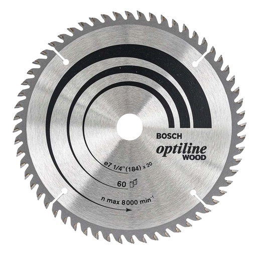 [2608640854] Hoja de Sierra Circular Bosch Optiline 7.1/4" 60 Dientes Madera 