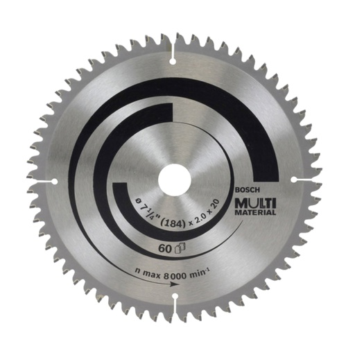 [2608642193] Hoja de Sierra Circular Bosch 7.1/4" 60 Dientes Aluminio y Multimaterial