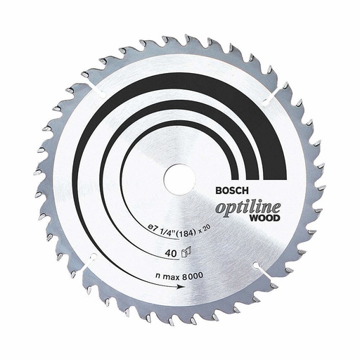 [2608640847] Hoja de Sierra Circular Bosch Optiline 7.1/4" 40 Dientes Madera 