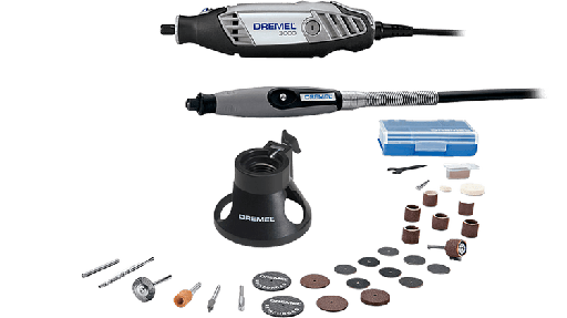 [F0133000PU] Multipro Dremel 3000/30 Incluye 30 Accesorios, Eje Flexible y Caja Plastica 